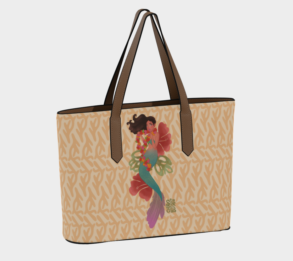 School days, vacation days, or business days, the printed vegan leather tote bag is perfect for everyday! Custom made from textured vegan pebble leather with inner p