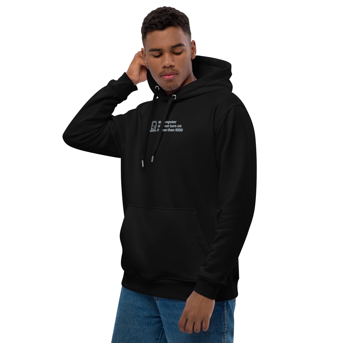 Meet the premium eco hoodie made of organic and recycled materials. With its comfortable fit, front pouch pocket, and double-layered hood, the hoodie is a classic st