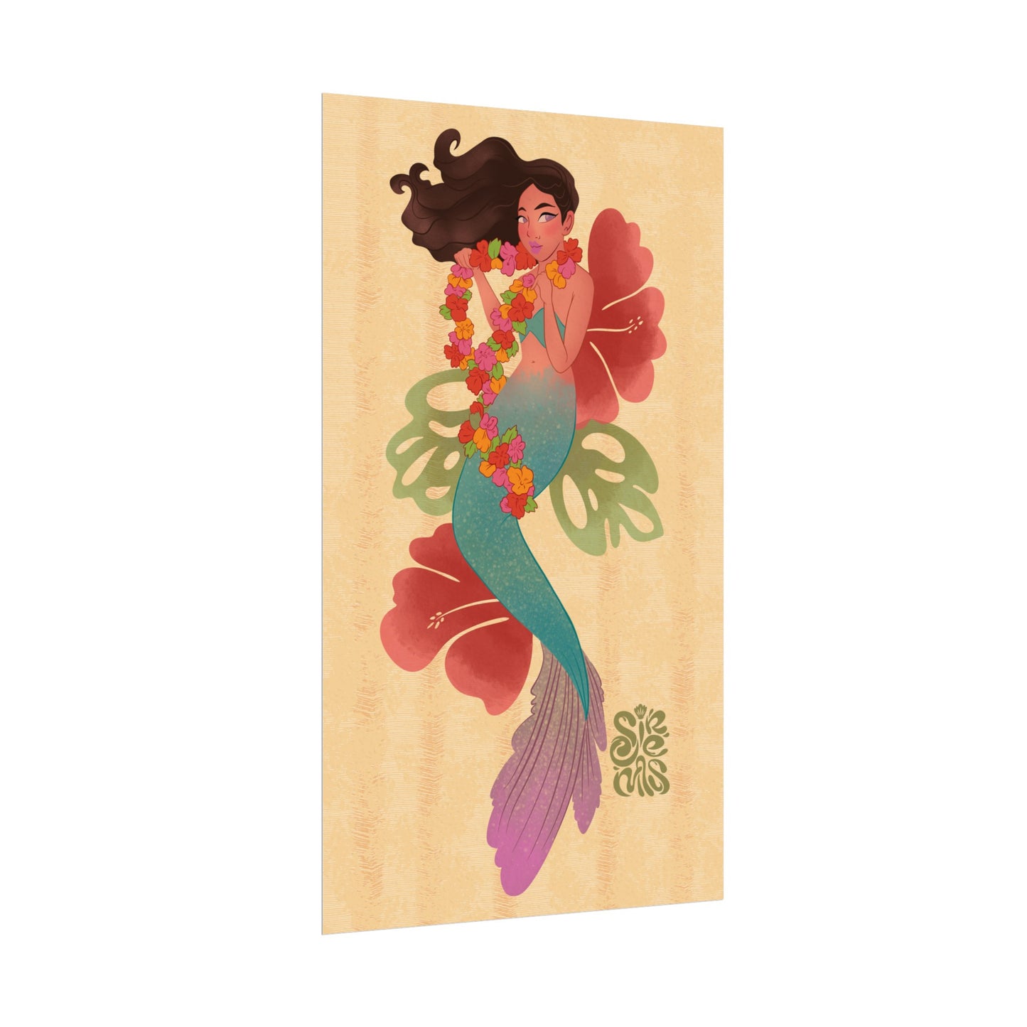 Always Getting Lei'd Textured Watercolor Matte Posters