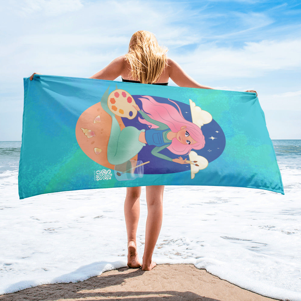 Mermaid Artist Beach Towel