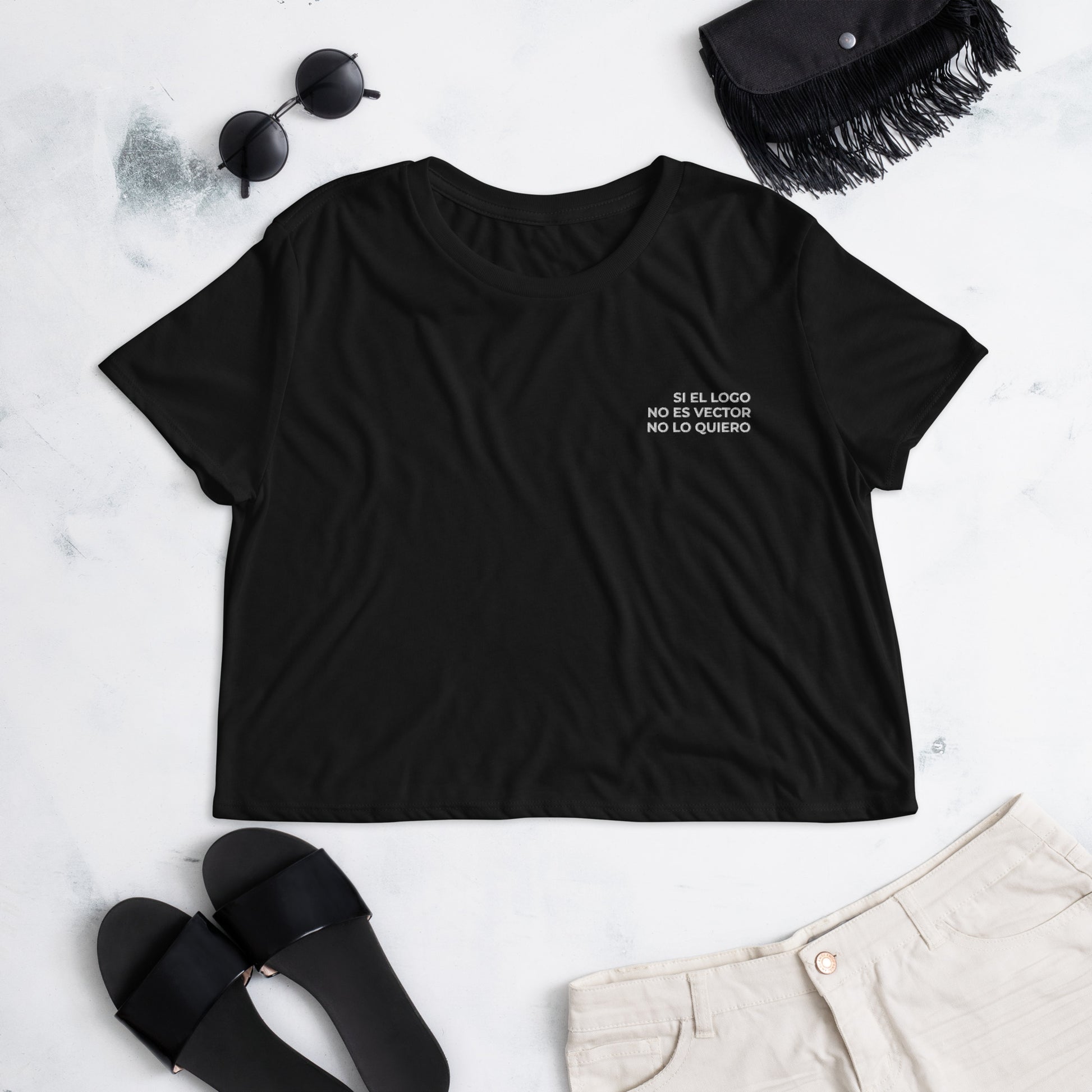 Why choose vectors? Think of them as the haute couture of design – crisp, sharp, and always in style! Our Black Crop Tee pays homage to the importance of vector magi